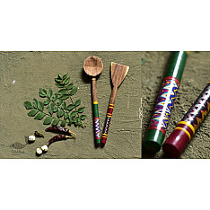 Rasoi ✯ Kutch lacquer ladles { Set of Two } ✯ 12